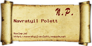 Navratyil Polett névjegykártya